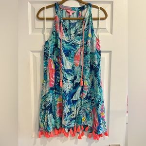 Lilly Pulitzer Sailboat Print Dress with Tassels
